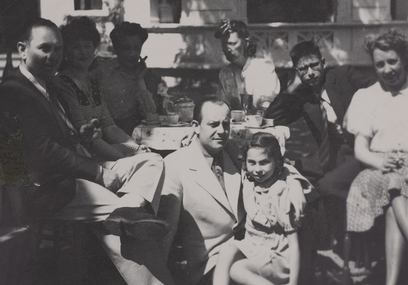 Enrique, Spanish Consul in Saint Etienne (seated, first from left)  in the Consulate garden together with the Skornickis 
