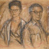 בוב דנבום. דיוקן עצמי עם אשתו, 1960