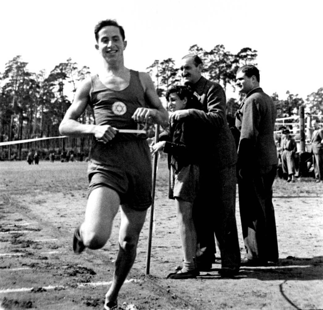 Franz Orgler, a track and field athlete at the Maccabi Berlin International Sports Day. Berlin, Germany, 1935