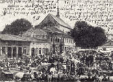 Wolbrom. Market day at the Rynek (Market Square)