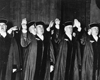 Jueces saludando a Hitler, Berlín, Alemania,
1 de octubre de 1936. 
Archivo fotográfico de Yad Vashem.