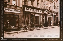 Viena, 1938. Tienda de zapatos destruida
Dokumetationsarchiv Des Osterreichischen Wiederstand
"Y la historia no terminó así…" Yad Vashem, 1999.