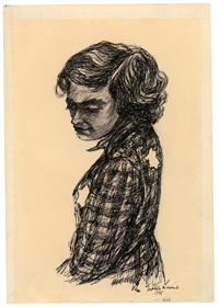 Ester Lurie
Una joven con la estrella amarilla, 1956
Tinta sobre papel  36.4x25.3 cm.
Colección del Museo de Arte de Yad Vashem, Jerusalén