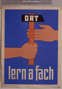 Anuncio de la red ORT en el campo de desplazados
Colección de los remanentes M.1.P 754, 
Archivo de Yad Vashem