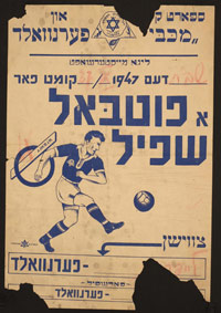 Anuncio sobre un partido de fútbol
en el Campo Foeherenwald Colección de los remanentes M.1.P 561
Archivo de Yad Vashem