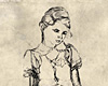 Яков Лившиц (1903-1945), “Девочка”, Каунасское гетто, 1941-1944. Чернила, бумага