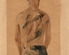 Яков Лившиц (1903-1945), “Избитый”, Каунасское гетто, 1941-1944. Акварель, бумага
