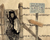 Арнольд Дагани (1909-1985), “Вход запрещен (Ворота еврейского лагеря)”, 1942. Гуашь, бумага