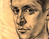 Альтер (Артур) Ритов (1909-1988), “Автопортрет, Рижское гетто”, 1943. Уголь, бумага.