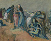 Меир Аксельрод (1902-1970), “У края рва”, 1943. Гуашь, картон.