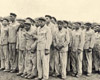 Дахау, Германия, 1938. Заключенные лагеря на построении.