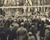 Минск, Белоруссия, 26/10/1941. Публичная казнь подозреваемых в партизанской деятельности.