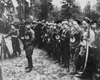 СССР. Партизанский отряд на параде.